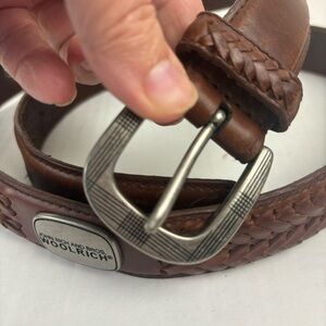 Woolrich brown braided leather belt with silver concho logos-men’s-40”-casual